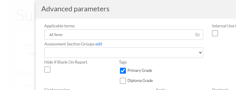 Subject specification tags: Primary Grade and Diploma Grade
